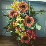 beautiful yellow and orange flower arrangement