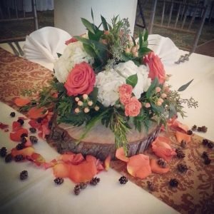 centerpiece on wood