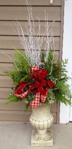 Floor vase with winter and/or Xmas arrangement