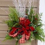 Floor vase with winter and/or Xmas arrangement