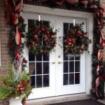 wreaths on door