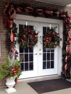 wreaths on door