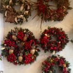 5 red and gold wreaths