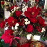 red and white centerpiece
