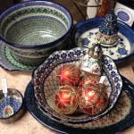 Christmas bowls with ornaments