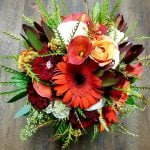 orange, white and yellow centerpiece