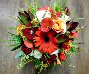 orange, white and yellow centerpiece