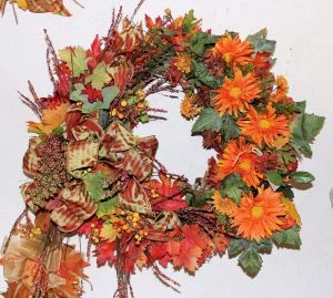 fall orange and red wreath