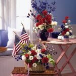 Red, white and blue arrangement