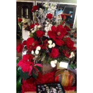 red and white centerpiece
