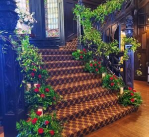 Flowers on Staircase